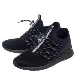 Louis Vuitton Black Fabric And Mesh Fastlane Sneakers Size 41