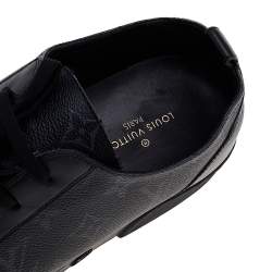Pre Owned Louis Vuitton Black Monogram Canvas And Leather Low Top Sneakers Size 42.5