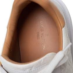 Pre Owned Louis Vuitton White/Brown Leather Beverly Hills Sneakers Size 41
