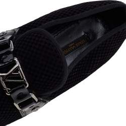 Louis Vuitton Petit Damier Ebene Suede  Monte Carlo Moccasins Size 41.5