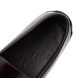 Louis Vuitton Dark Brown Leather Slip On Loafers Size 43