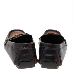 Pre Owned حذاء لوفرز لوي فيتون مونت كارلو جلد بني سليب أون مقاس 41