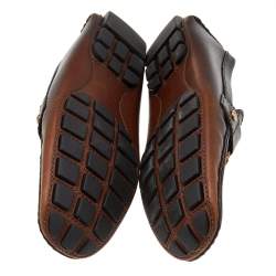 Pre Owned حذاء لوفرز لوي فيتون مونت كارلو جلد بني سليب أون مقاس 41