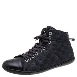 Louis Vuitton Damier Graphite Fabric and Suede Trim Zip Up High Top  Sneakers Size 41