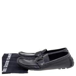 مملوكة مسبقًا Louis Vuitton Black Taiga Leather Monte Carlo Slip on Loafer Size 41