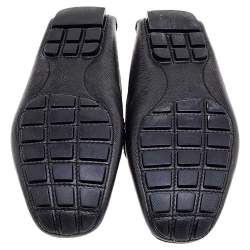 مملوكة مسبقًا Louis Vuitton Black Taiga Leather Monte Carlo Slip on Loafer Size 41