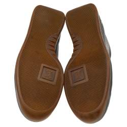 Pre Owned Louis Vuitton Dark Brown Leather Low Top Sneakers Size 44.5