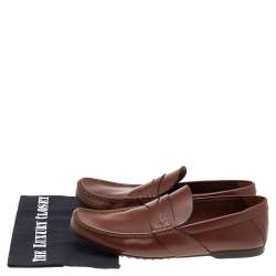مملوكة مسبقًا Louis Vuitton Brown Leather Slip On Loafers Size 43