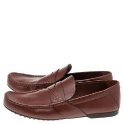 مملوكة مسبقًا Louis Vuitton Brown Leather Slip On Loafers Size 43