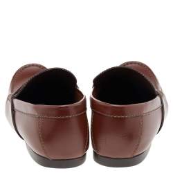 مملوكة مسبقًا Louis Vuitton Brown Leather Slip On Loafers Size 43