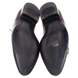 Pre Owned حذاء أكسفورد لوي فيتون أربطة جلد بروغي بني مقاس 42