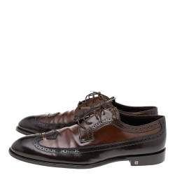 Pre Owned حذاء ديربي لوي فيتون جلد بروغي بني برباط مقاس 42