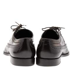 Pre Owned حذاء ديربي لوي فيتون جلد بروغي بني برباط مقاس 42