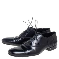 Pre Owned Louis Vuitton Black Leather Lace-Up Derby Size 41.5
