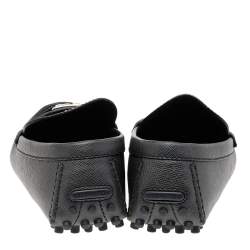 Pre Owned حذاء لوفرز لوي فيتون سليب أون هوكنهيم جلد رمادي داكن مقاس 41