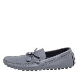 مملوكة مسبقًا Louis Vuitton Grey Leather Imola Tassel Slip On Loafers Size 41