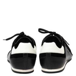 مملوكة مسبقًا حذاء رياضي لوي فيتون رباط علوي سويدي وجلد أبيض/ أسود مقاس 41