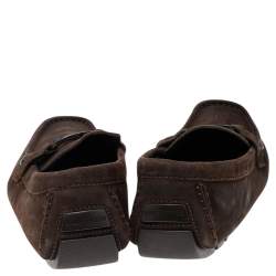 Pre Owned حذاء لوفرز لوي فيتون مونت كارلو سليب أون سويدي بني مقاس 42