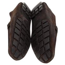 Pre Owned حذاء لوفرز لوي فيتون مونت كارلو سليب أون سويدي بني مقاس 42