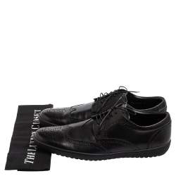 Pre Owned Louis Vuitton Black Brogue Leather Lace Up Oxfords Size 43