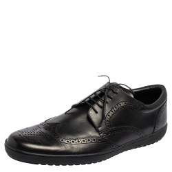 Pre Owned Louis Vuitton Black Brogue Leather Lace Up Oxfords Size 43