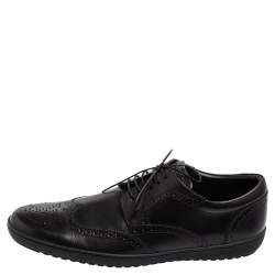 Pre Owned Louis Vuitton Black Brogue Leather Lace Up Oxfords Size 43