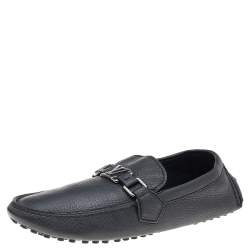 مملوكة مسبقًا Louis Vuitton Black Leather Hockenheim Slip On Loafers Size 40.5