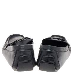 Louis Vuitton Black Leather Monte Carlo Slip on Loafers Size 45