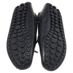 Louis Vuitton Black Monogram Leather Slip on Loafers Size 36.5
