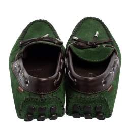 مملوكة مسبقًا حذاء لوفرز لوي فيتون فيونكة سويدي أخضر مقاس 41