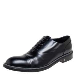 مملوكة مسبقًا Louis Vuitton Black Patent Leather Lace Up Oxfords Size 44