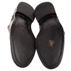 مملوكة مسبقًا Louis Vuitton Black Patent Leather Lace Up Oxfords Size 44