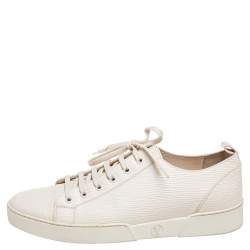 Pre Owned Louis Vuitton Cream Epi Leather Match Up Sneakers Size 40.5