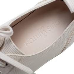 Pre Owned Louis Vuitton Cream Epi Leather Match Up Sneakers Size 40.5