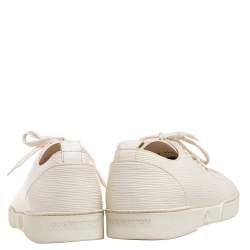Pre Owned Louis Vuitton Cream Epi Leather Match Up Sneakers Size 40.5