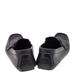 Pre Owned Louis Vuitton Black Leather Monte Carlo Slip on Loafer Size 44.5