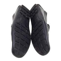 Pre Owned Louis Vuitton Black Leather Monte Carlo Slip on Loafer Size 44.5