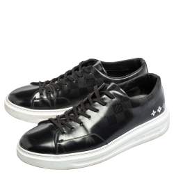 Louis Vuitton Black Damier Glazed Canvas Beverly Hills Low-Top Sneaker Size 43.5