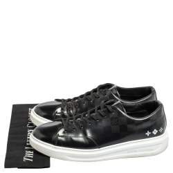 Louis Vuitton Black Damier Glazed Canvas Beverly Hills Low-Top Sneaker Size 43.5