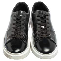 Louis Vuitton Black Damier Glazed Canvas Beverly Hills Low-Top Sneaker Size 43.5