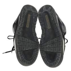 Pre Owned Louis Vuitton Black Leather And Fabric Trailblazer High Top Sneakers Size 43.5
