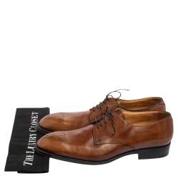 Pre Owned Louis Vuitton Brown Brogue Leather Lace Up Derby Size 44