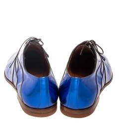 Pre Owned حذاء ديربي لوي فيتون جلد أزرق رباط علوي مقاس 43