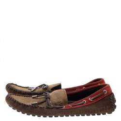 Louis Vuitton Multicolor Suede Arizona Slip On Loafers Size 42