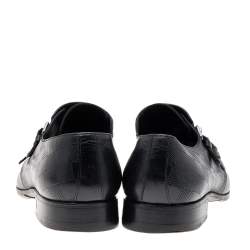 Pre Owned حذاء لوفرز لوي فيتون جلد أسود بقلاب مزدوج سليب أون مقاس 41.5