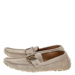 Pre Owned حذاء لوفرز لوي فيتون مونت كارلو سويدي رصاصي مقاس 41