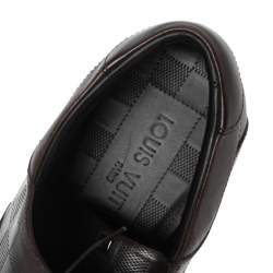 Louis Vuitton Dark Brown Damier Embossed Leather Lace-Up Oxfords Size 42