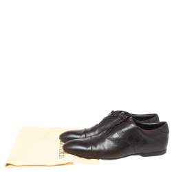 Louis Vuitton Dark Brown Damier Embossed Leather Lace-Up Oxfords Size 42