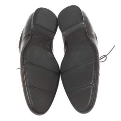 Louis Vuitton Dark Brown Damier Embossed Leather Lace-Up Oxfords Size 42