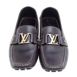 Pre Owned حذاء لوفرز لوي فيتون مونت كارلو جلد بني سليب أون مقاس 43.5